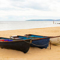 Buy canvas prints of Rowing Boats on Bournemouth Beach, Dorset. by Chris Haynes