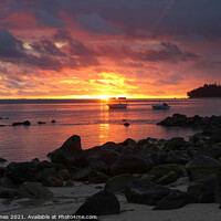 Buy canvas prints of Sunset on Bel Ombre Beach, Mauritius by Chris Haynes