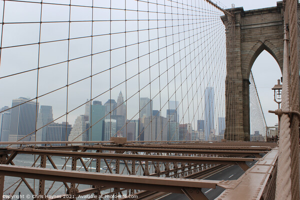 Brooklyn Bridge to Manhattan, NYC Picture Board by Chris Haynes