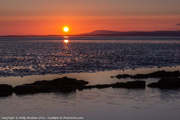Morecambe Bay Sunset Picture Board by Philip Brookes