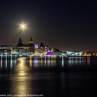 Buy canvas prints of Liverpool and Mersey by Moonlight by Philip Brookes