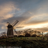 Buy canvas prints of Bidston Windmill Sunset by Philip Brookes