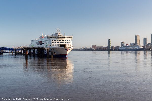 Ferry on the Mersey Picture Board by Philip Brookes