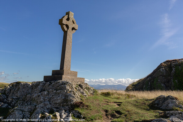 Celtic Cross, Llanddwyn Island Picture Board by Philip Brookes