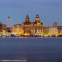 Buy canvas prints of Liverpool Waterfront at Night by Philip Brookes