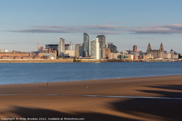 Wallasey and Liverpool Skyline Picture Board by Philip Brookes