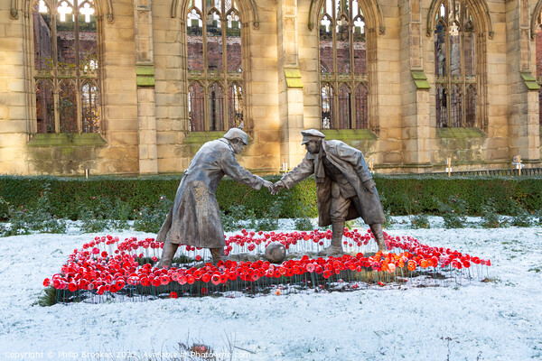 Liverpool Christmas Truce Statue Picture Board by Philip Brookes
