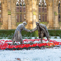 Buy canvas prints of Liverpool Christmas Truce Statue by Philip Brookes