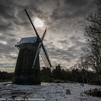Buy canvas prints of Bidston Windmill Silhouette by Philip Brookes