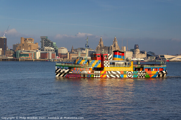 Snowdrop Ferry Crossing the River Mersey Picture Board by Philip Brookes