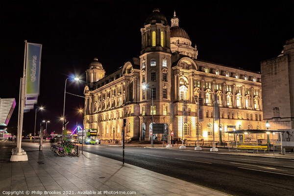 Port of Liverpool Building at Night Picture Board by Philip Brookes