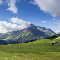 Buy canvas prints of Mehlsack and Spullerschafberg, Lech, Austria by Philip Brookes