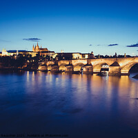 Buy canvas prints of Charles Bridge over River Vltava in Prague at Night  by Dietmar Rauscher