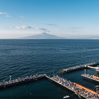 Buy canvas prints of Leonelli's Beach in Sorrento and the Bay of Naples with Mount Ve by Dietmar Rauscher