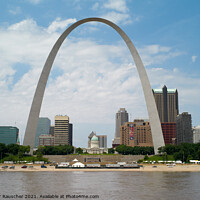 Buy canvas prints of Saint Louis Cityscape with Gateway Arch  by Dietmar Rauscher