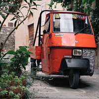 Buy canvas prints of Piaggio Ape 50, a three-wheeled light commercial vehicle in Ital by Dietmar Rauscher