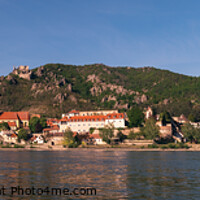 Buy canvas prints of Duernstein Cityscape Panorama in the Wachau with River Danube, B by Dietmar Rauscher