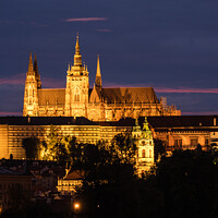 Buy canvas prints of Saint Vitus Cathedral in Prague at Night by Dietmar Rauscher