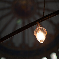 Buy canvas prints of Lightbulb and old Lamp in an Islamic Mosque, Concept for the Lig by Dietmar Rauscher
