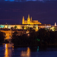 Buy canvas prints of Saint Vitus Cathedral on Prague Castle at Night by Dietmar Rauscher