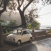 Buy canvas prints of Vintage Fiat Nuova 500 Cinquecento Car parked on the Sorrentine  by Dietmar Rauscher