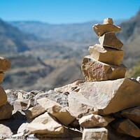 Buy canvas prints of Piled up Stones in Colca Valley, Peru by Dietmar Rauscher