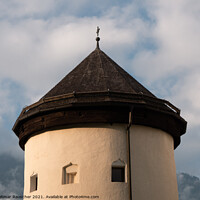 Buy canvas prints of Goldegg Castle Detail of Round Tower in Pongau, Salzburg, Austria by Dietmar Rauscher