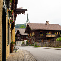Buy canvas prints of Traditional Alpine Houses in Goldegg, Pongau Region, Salzburg, A by Dietmar Rauscher