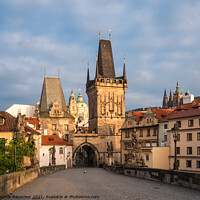 Buy canvas prints of Lesser Town Bridge Tower on Charles Bridge, Prague by Dietmar Rauscher