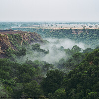 Buy canvas prints of Kyambura Gorge in Queen Elisabeth National Park with Fog  by Dietmar Rauscher
