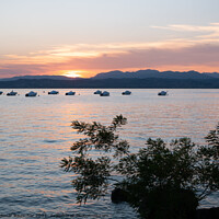 Buy canvas prints of Lake Garda Sunset near Sirmione by Dietmar Rauscher