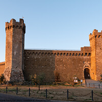 Buy canvas prints of Montalcino Fortress Castle at Sunrise by Dietmar Rauscher