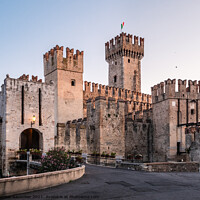 Buy canvas prints of Sirmione Castle or Castello Scaligero or Rocca Scaligera by Dietmar Rauscher