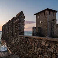 Buy canvas prints of Sirmione Scaliger Castle Fortified Port Entrance by Dietmar Rauscher