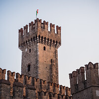 Buy canvas prints of Sirmione Scaliger Castle Tower by Dietmar Rauscher