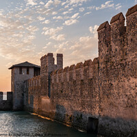 Buy canvas prints of Sirmione Scaliger Castle Fortified Port Entrance by Dietmar Rauscher