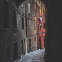 Buy canvas prints of Old Alley in Siena, Via del Luparello by Dietmar Rauscher