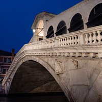 Buy canvas prints of Rialto Bridge in Venice, Italy at Night by Dietmar Rauscher