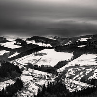 Buy canvas prints of Black and White Winter Landscape in Mostviertel, Austria by Dietmar Rauscher