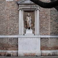 Buy canvas prints of Statue of Saint Paul at the Church of San Polo, Ve by Dietmar Rauscher
