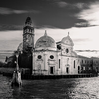 Buy canvas prints of Chiesa San Michele in Isola Church in Venice Monochrome by Dietmar Rauscher