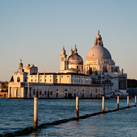 Buy canvas prints of Punta Dogana and Santa Maria della Salute in Venice at Dawn by Dietmar Rauscher