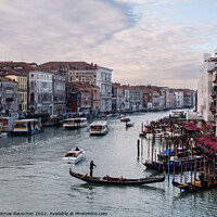 Buy canvas prints of Grand Canal of Venice from Rialto Bridge in Winter by Dietmar Rauscher