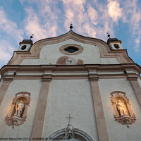 Buy canvas prints of Cortina d'Ampezzo Parish Church Baroque Facade by Dietmar Rauscher