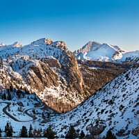 Buy canvas prints of Falzarego Pass in the Dolomite Mountains in Winter by Dietmar Rauscher