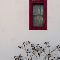 Buy canvas prints of Red Window and White Wall by Dietmar Rauscher