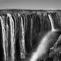 Buy canvas prints of Victoria Falls and Gorge with Rainbow Black and White by Dietmar Rauscher