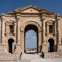 Buy canvas prints of Arch of Hadrian in Jerash, Jordan by Dietmar Rauscher