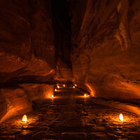 Buy canvas prints of The Siq of Petra by Night by Dietmar Rauscher