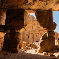 Buy canvas prints of Tomb of the Soldier and Coloured Triclinium in Petra by Dietmar Rauscher